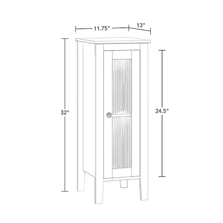 white_wood_slim_single_glass_door_floor_cabinet_4.webp Wood Slim Single Glass Door Floor Cabinet>Kirklands Home Fashion