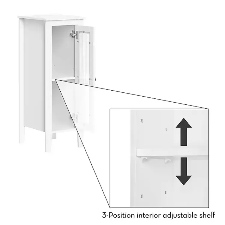 white_wood_slim_single_glass_door_floor_cabinet_9.webp Wood Slim Single Glass Door Floor Cabinet>Kirklands Home Fashion