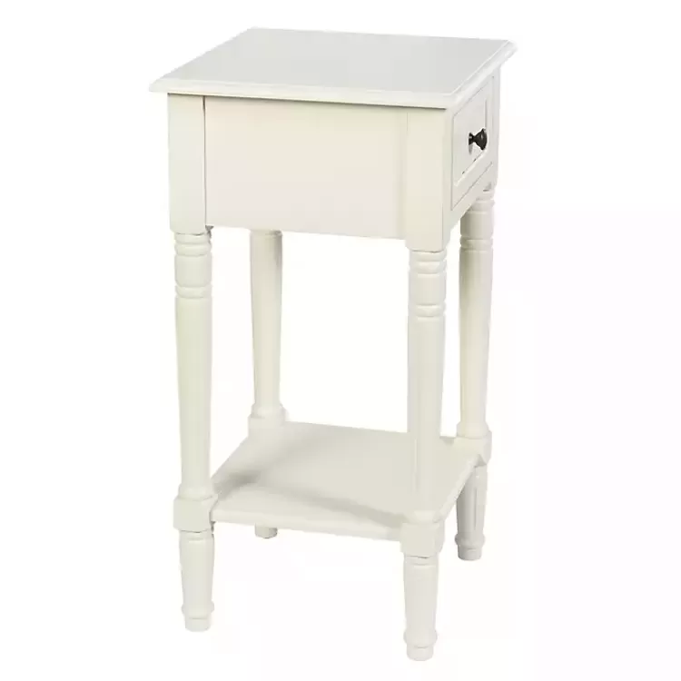 white_wood_square_hampton_accent_table_2.webp Wood Square Hampton Accent Table>Kirklands Home Outlet