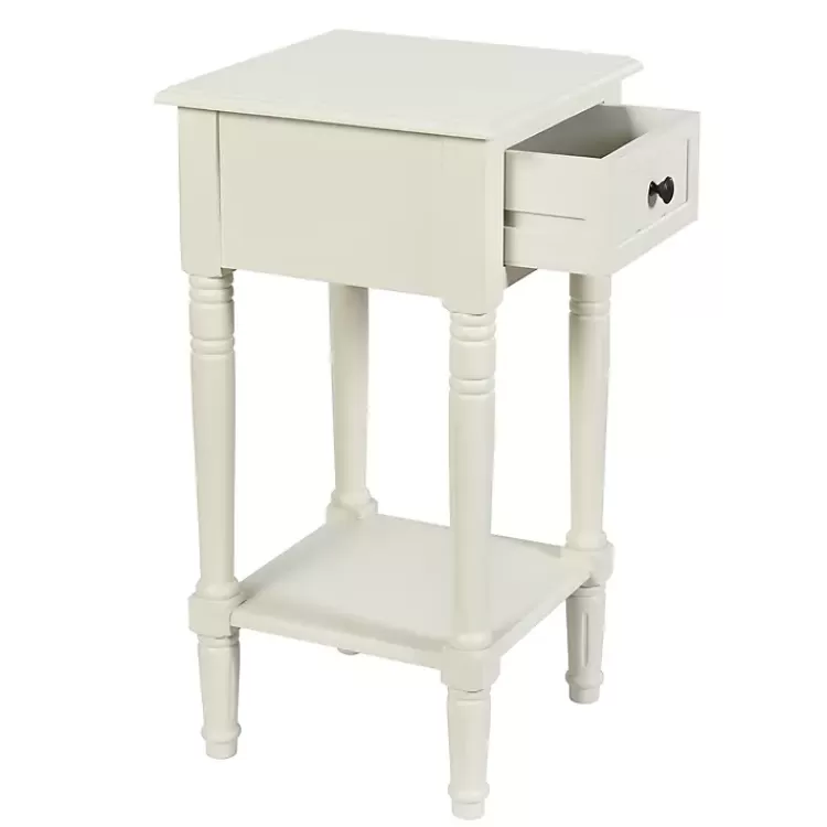 white_wood_square_hampton_accent_table_3.webp Wood Square Hampton Accent Table>Kirklands Home Outlet