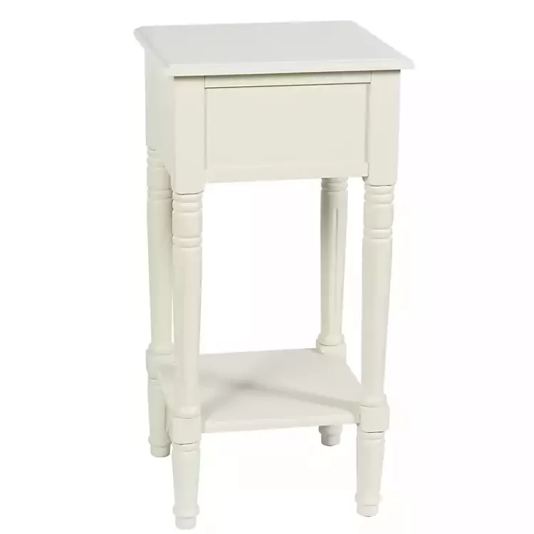 white_wood_square_hampton_accent_table_4.webp Wood Square Hampton Accent Table>Kirklands Home Outlet