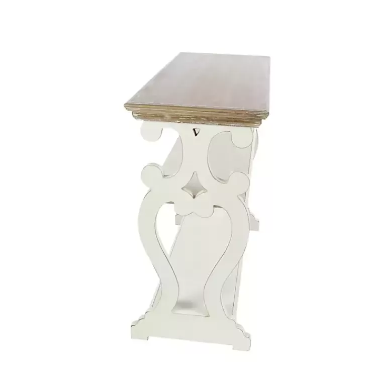 white_wooden_shelf_console_table_6.webp Wooden 2-Shelf Console Table>Kirklands Home Discount