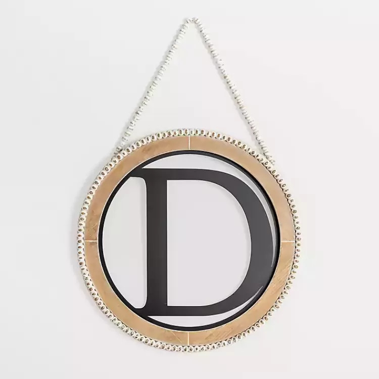 Whitewash Bead Trim Monogram D Plaque>Kirklands Home Cheap