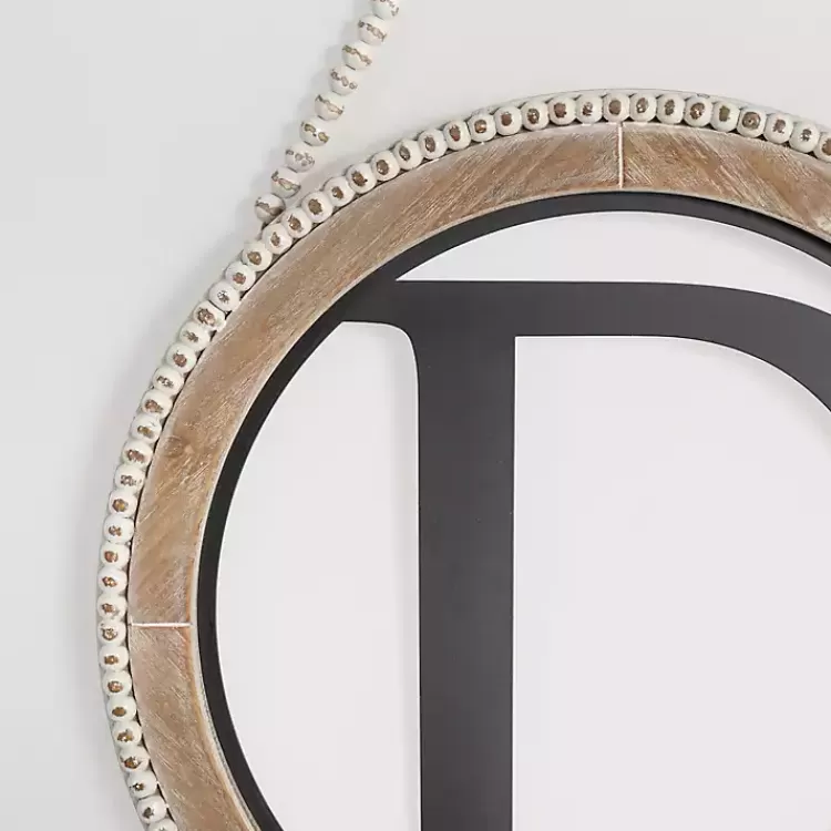 Whitewash Bead Trim Monogram D Plaque>Kirklands Home Cheap