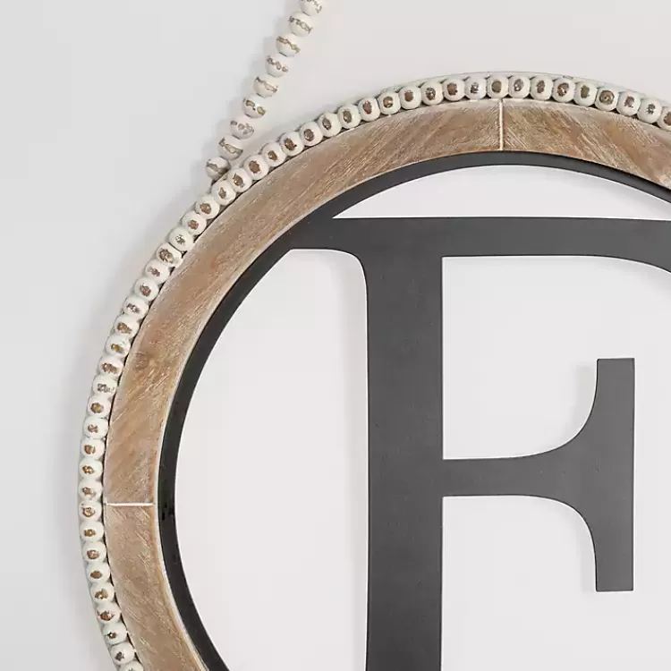 Whitewash Bead Trim Monogram F Plaque>Kirklands Home Store