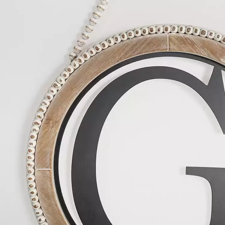 Whitewash Bead Trim Monogram G Plaque>Kirklands Home Best