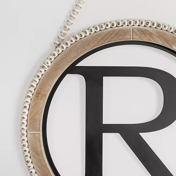 Whitewash Bead Trim Monogram R Plaque>Kirklands Home Cheap