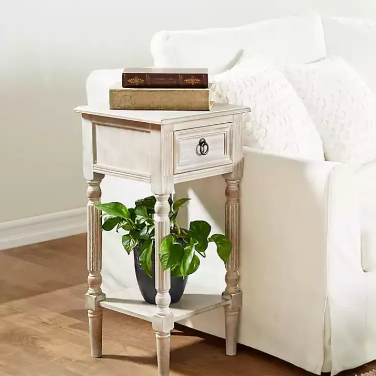 whitewash_distressed_wood_accent_table_4.webp Whitewash Distressed Wood Accent Table>Kirklands Home Flash Sale
