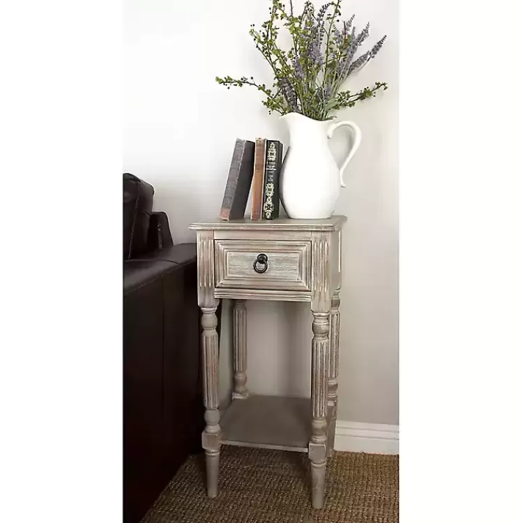 whitewash_distressed_wood_accent_table_5.webp Whitewash Distressed Wood Accent Table>Kirklands Home Flash Sale