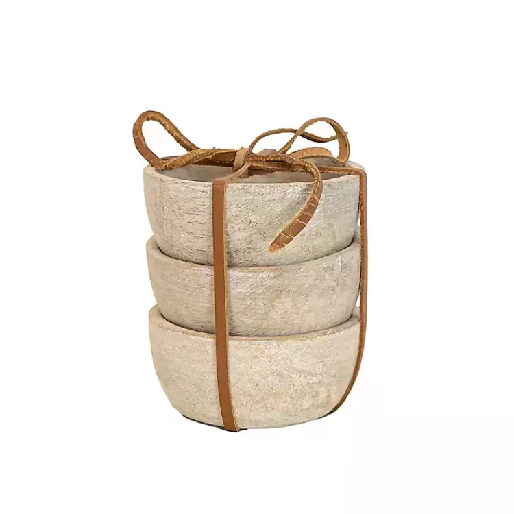 wash Wood Pinch Bowls, Set of 3>Kirklands Home Shop
