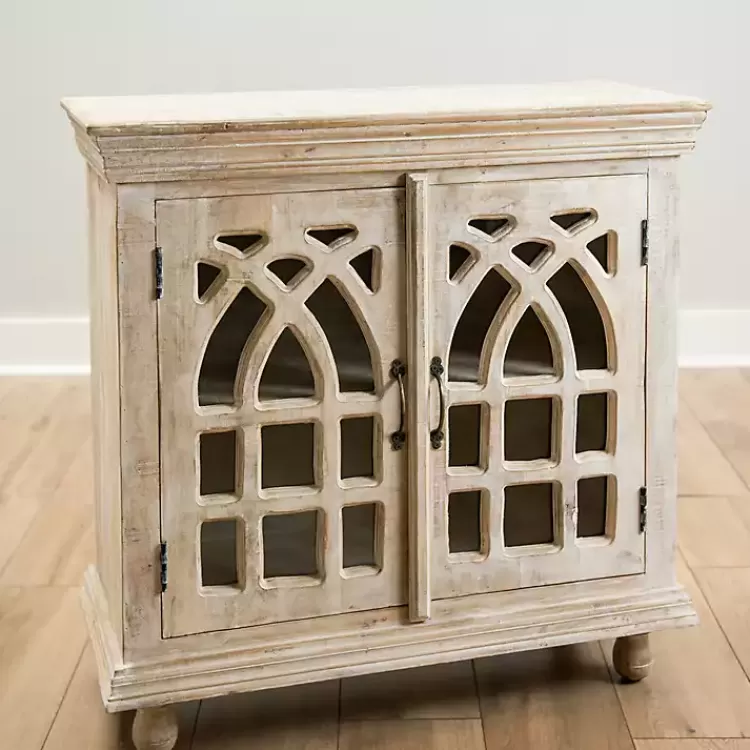washed Arched Wooden Cabinet>Kirklands Home Flash Sale