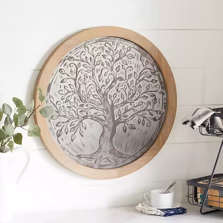 Whitewashed Bronze Tree Framed Wall Plaque>Kirklands Home Shop