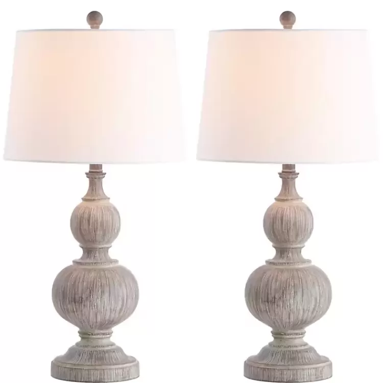 whitewashed_brown_carved_pc_table_lamp_set_2.webp Whitewashed Brown Carved 2-pc. Table Lamp Set>Kirklands Home Cheap
