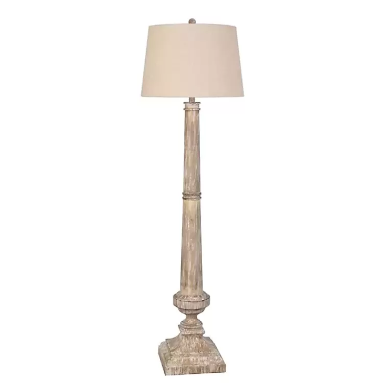 Whitewashed Brown Resin Floor Lamp>Kirklands Home Sale