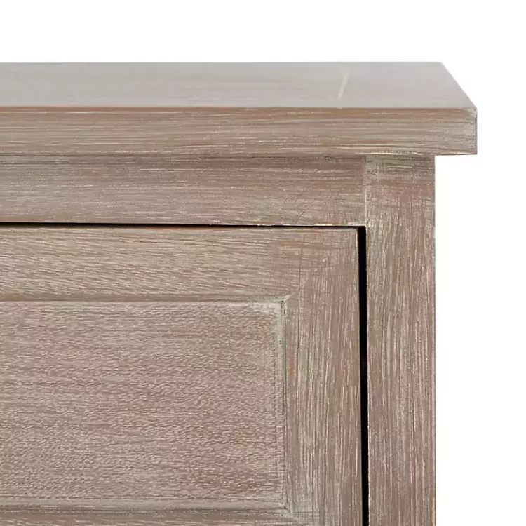 Whitewashed Brown Wood Side Table with Baskets>Kirklands Home Shop