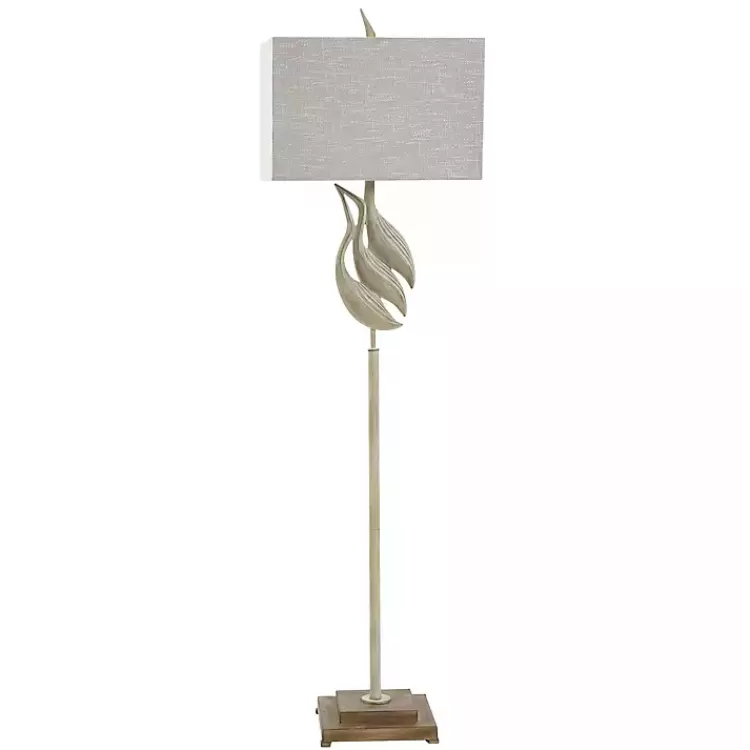Whitewashed Carved Egrets Floor Lamp>Kirklands Home Sale