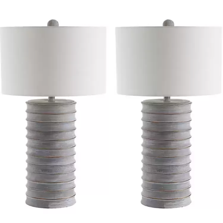 Whitewashed Gray Ridges Table Lamps, Set of 2>Kirklands Home Discount