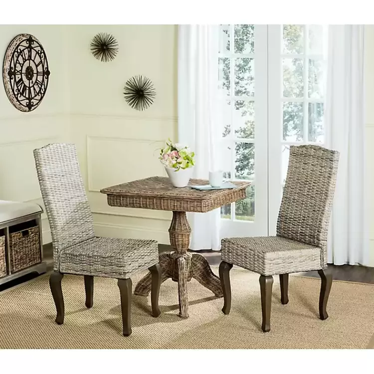 Whitewashed Kubu Rattan Dining Chairs, Set of 2>Kirklands Home Discount