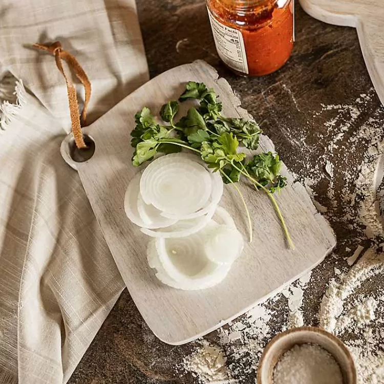 Whitewashed Live Edge Wooden Cutting Board>Kirklands Home Fashion