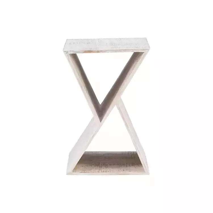 whitewashed_mango_wood_hourglass_accent_table_4.webp washed Mango Wood Hourglass Accent Table>Kirklands Home Hot
