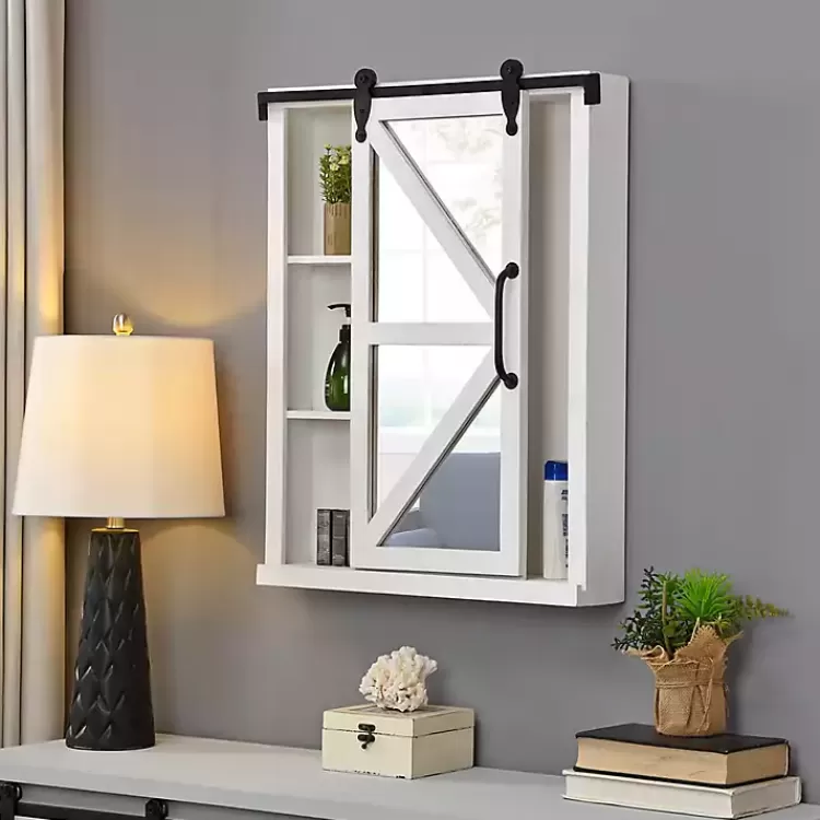 washed Sliding Barn Door Wall Cabinet>Kirklands Home Sale