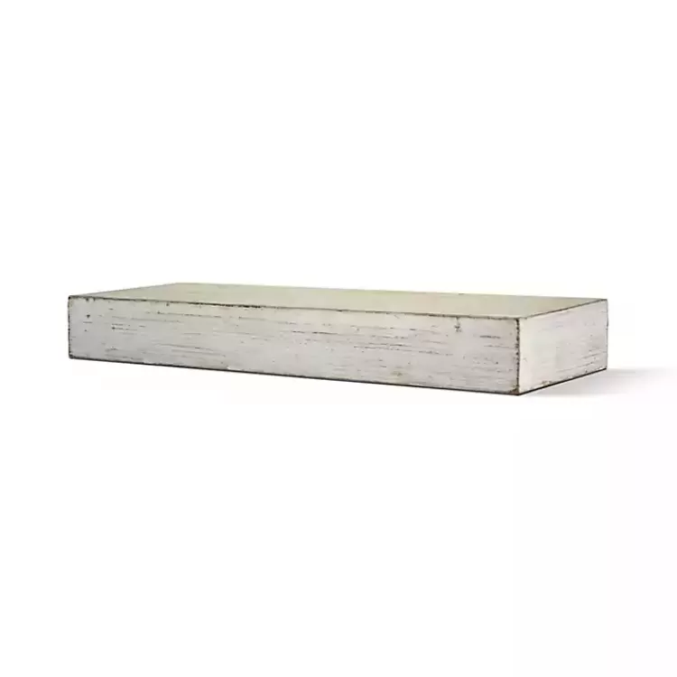 Whitewashed Wood Floating Shelf, 24 in.>Kirklands Home Flash Sale