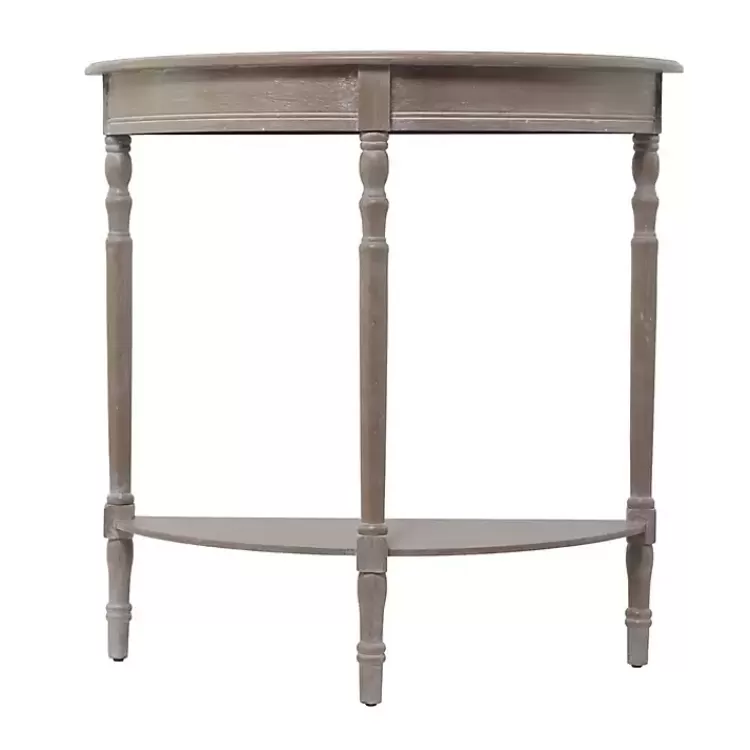 Whitewashed Wood Half Moon Console Table>Kirklands Home Discount