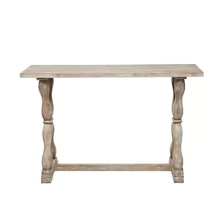 Whitewashed Wood Trestle Base Console Table>Kirklands Home Fashion