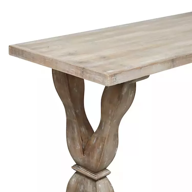 Whitewashed Wood Trestle Base Console Table>Kirklands Home Fashion