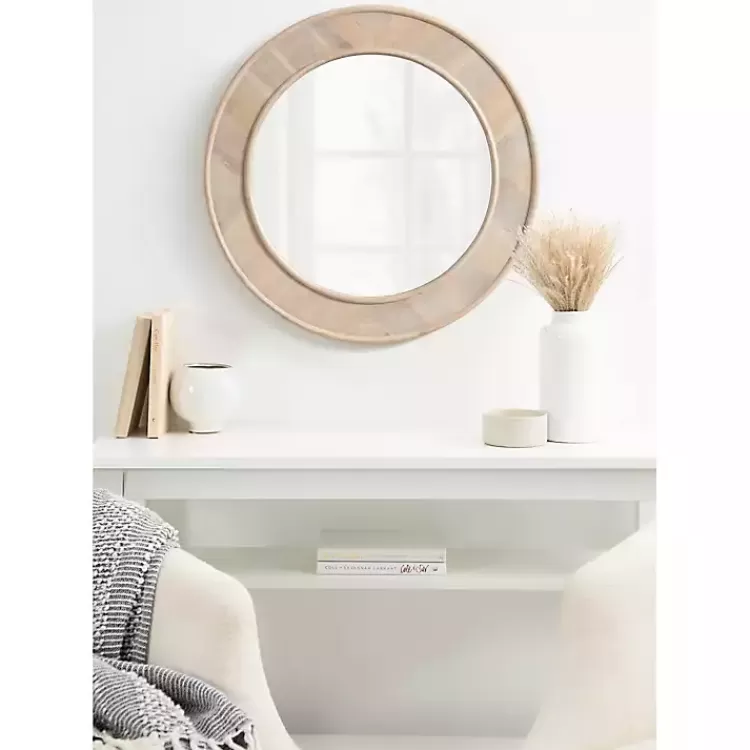 whitewashed_woodgrain_round_wall_mirror_7.webp washed Woodgrain Round Wall Mirror>Kirklands Home Cheap