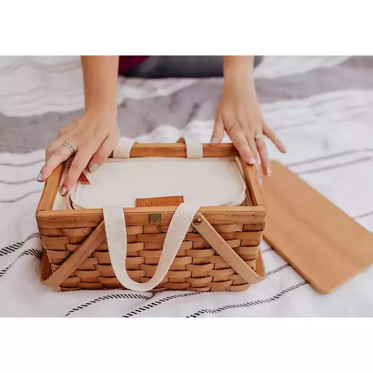 wicker_picnic_basket_with_removable_cooler_4.webp Wicker Picnic Basket with Removable Cooler>Kirklands Home Discount