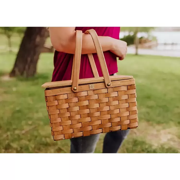 wicker_picnic_basket_with_removable_cooler_5.webp Wicker Picnic Basket with Removable Cooler>Kirklands Home Discount