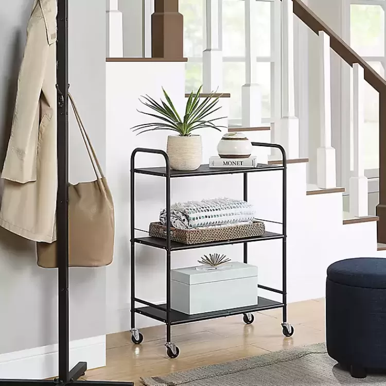 wide_black_metal_tier_storage_cart_2.webp Wide Metal 3-Tier Storage Cart>Kirklands Home Cheap