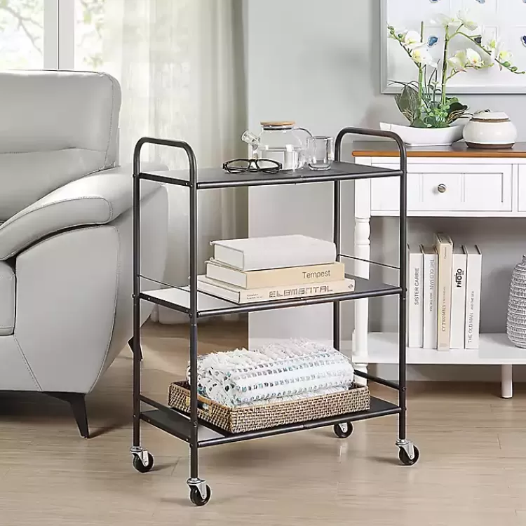 wide_black_metal_tier_storage_cart_3.webp Wide Metal 3-Tier Storage Cart>Kirklands Home Cheap