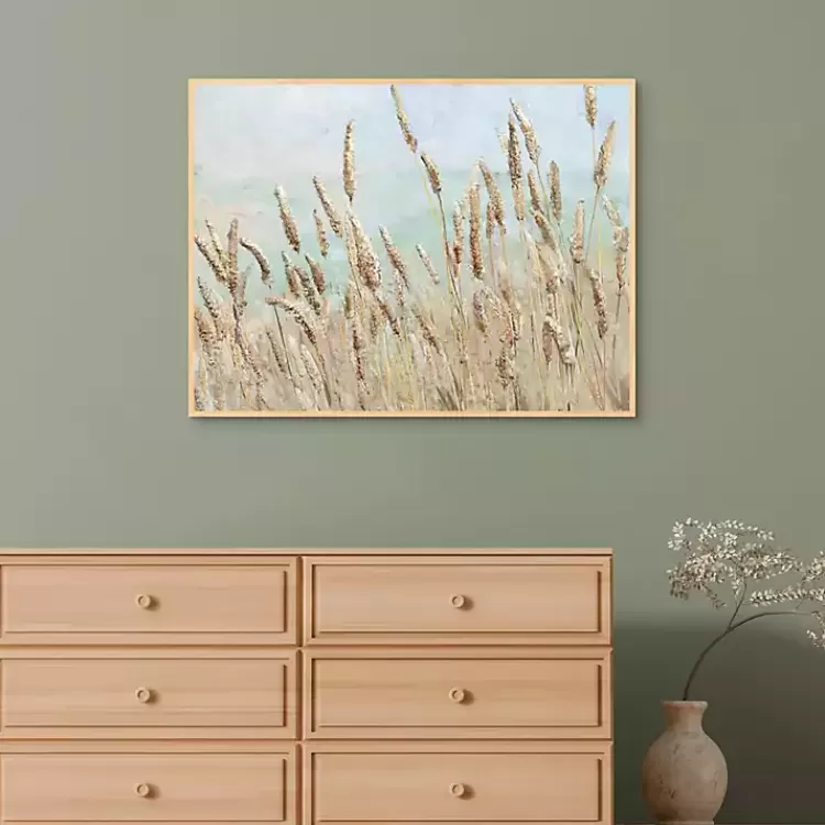 Wild Beach Reeds Framed Canvas Art Print>Kirklands Home Clearance