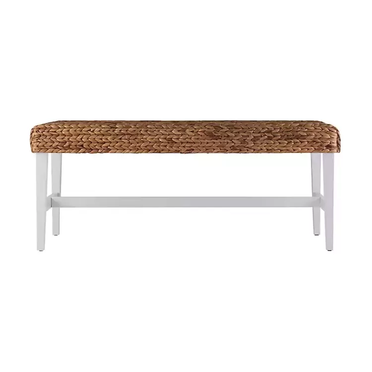 Wiley Woven Hyacinth Bench with White Base>Kirklands Home Shop