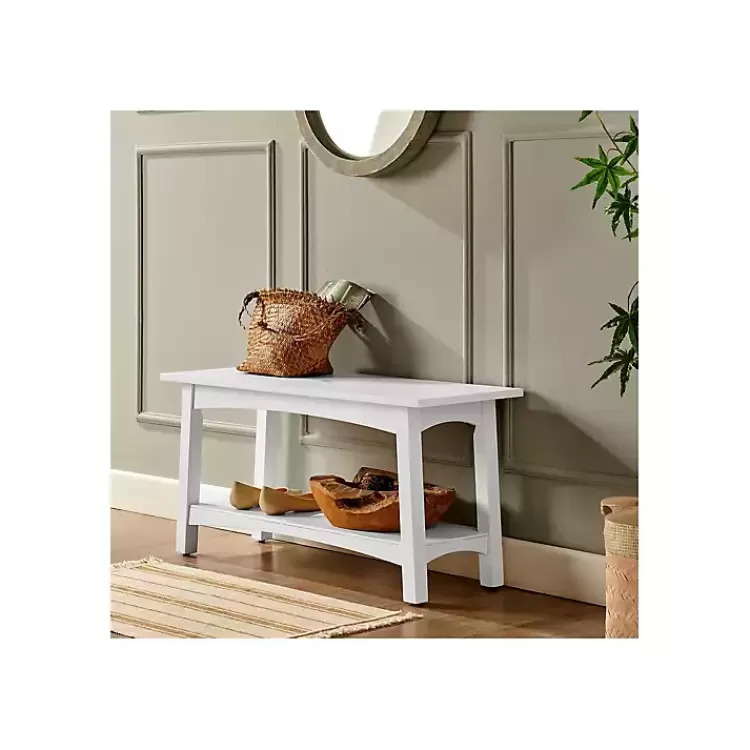 willis_white_wooden_lower_shelf_bench_2.webp Willis Wooden Lower Shelf Bench>Kirklands Home New