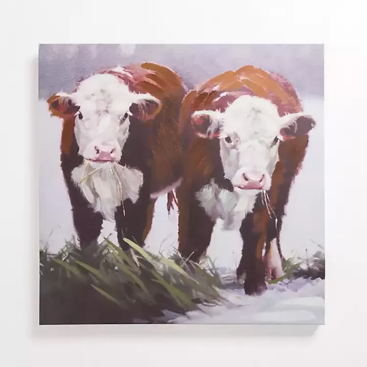 Winter Cows Canvas Art Print>Kirklands Home Cheap