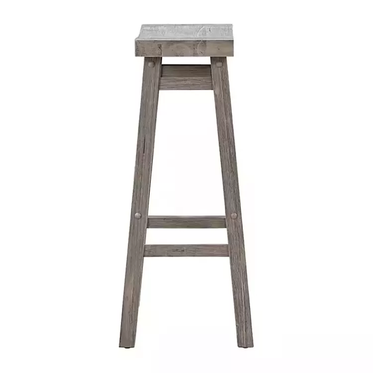 wire_brushed_gray_saddle_wood_bar_stool_2.webp Wire Brushed Saddle Wood Bar Stool>Kirklands Home Clearance