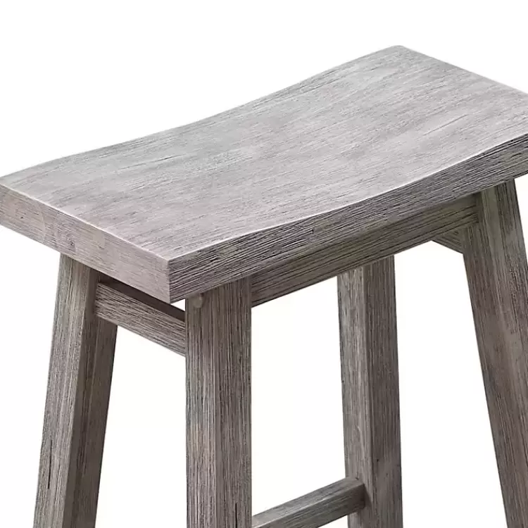 wire_brushed_gray_saddle_wood_bar_stool_3.webp Wire Brushed Saddle Wood Bar Stool>Kirklands Home Clearance