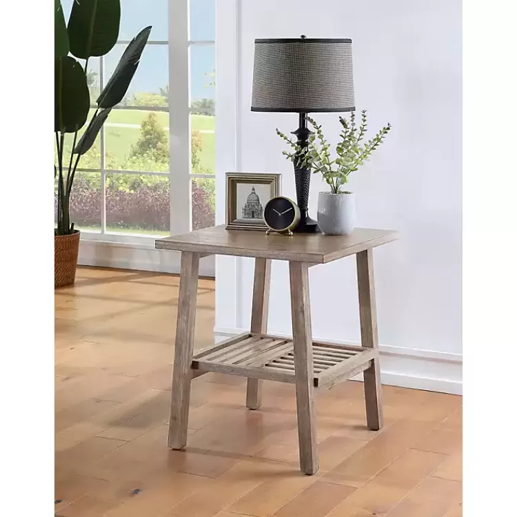 Wire Brushed Natural Accent Table>Kirklands Home Discount