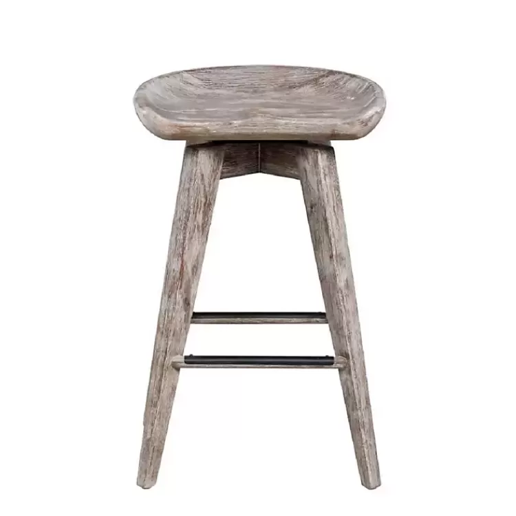 Wirebrushed Barnwood Swivel Counter Stool>Kirklands Home Shop