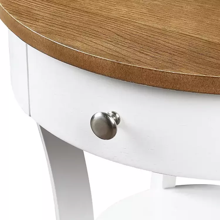 wood__white_curved_legs_round_drawer_accent_table_5.webp Wood & White Curved Legs Round Drawer Accent Table>Kirklands Home Flash Sale