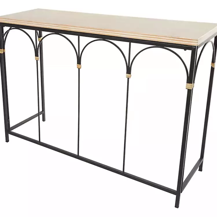 Wood and Metal Arches Console Table>Kirklands Home Best Sale