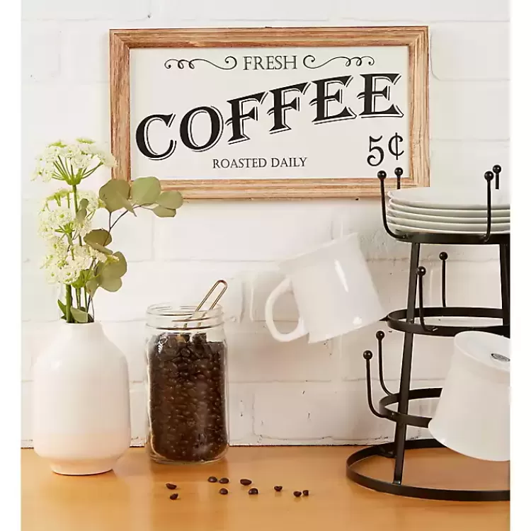 Wood and Metal Coffee Framed Plaque>Kirklands Home Outlet