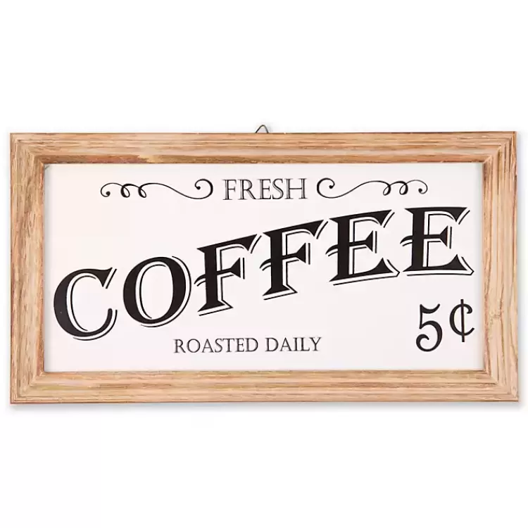 Wood and Metal Coffee Framed Plaque>Kirklands Home Outlet
