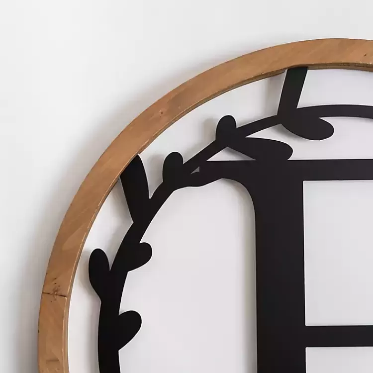 Wood and Metal Laurel Monogram E Plaque>Kirklands Home Hot
