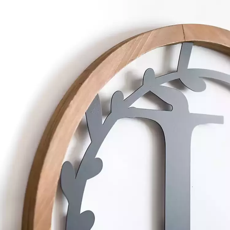 wood_and_metal_laurel_monogram_l_plaque_2.webp Wood and Metal Laurel Monogram L Plaque>Kirklands Home Fashion