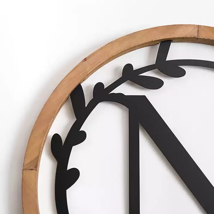 Wood and Metal Laurel N Plaque>Kirklands Home Discount