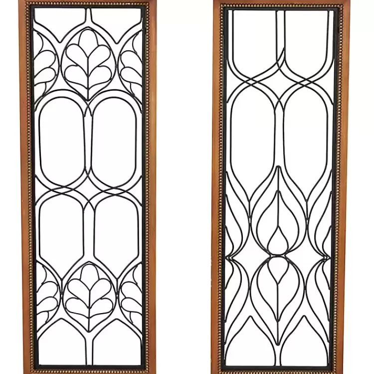 Wood and Metal Wire Wall Plaques, Set of 2>Kirklands Home Flash Sale